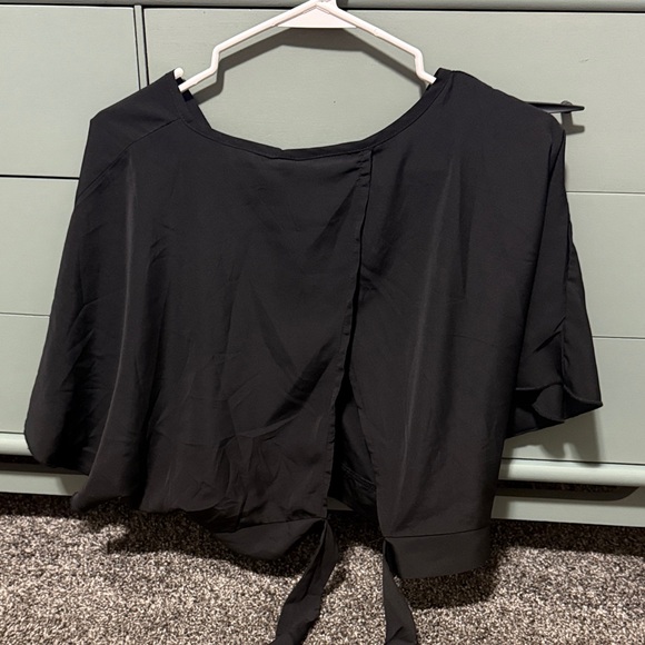 SHEIN Black Wrap Blouse - Picture 2 of 2